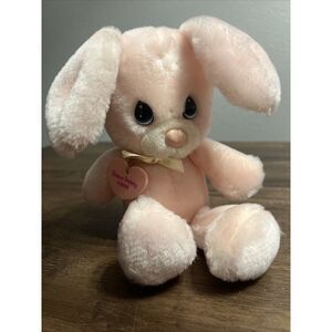 1986 Precious Moments Applause Snowball Pink Plush Bunny Rabbit 9" Blue Eyes‎